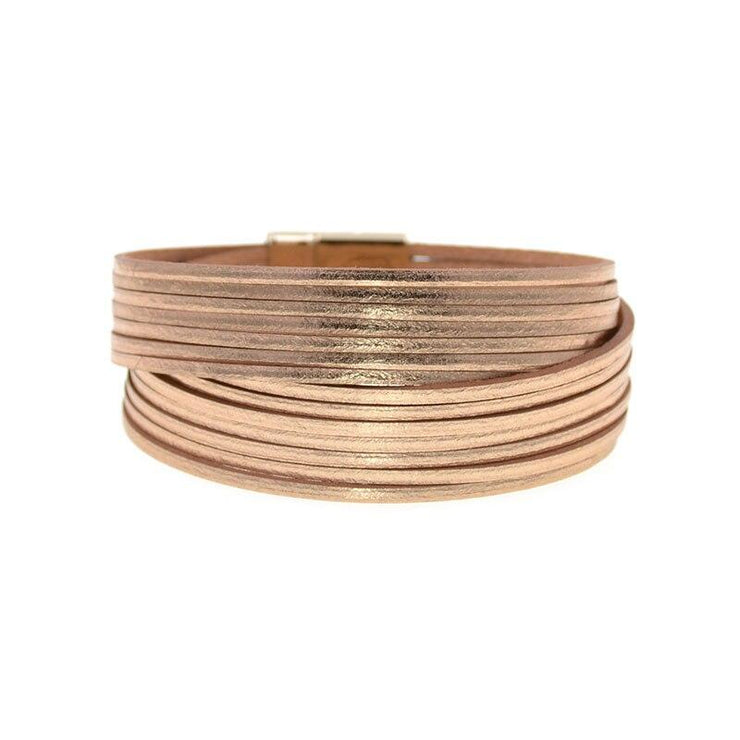 bracelet femme cuir or rose