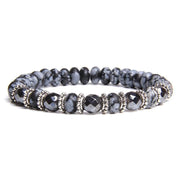 bracelet perle homme luxe gris