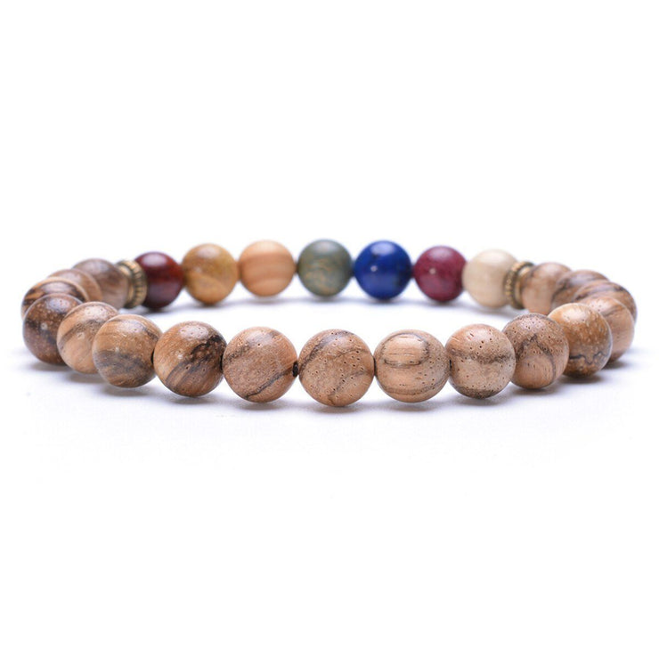 bracelet boule en bois pour homme naturelle