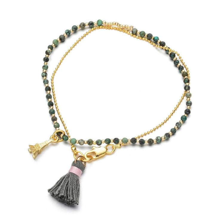 bracelet chaînette et perles tendance