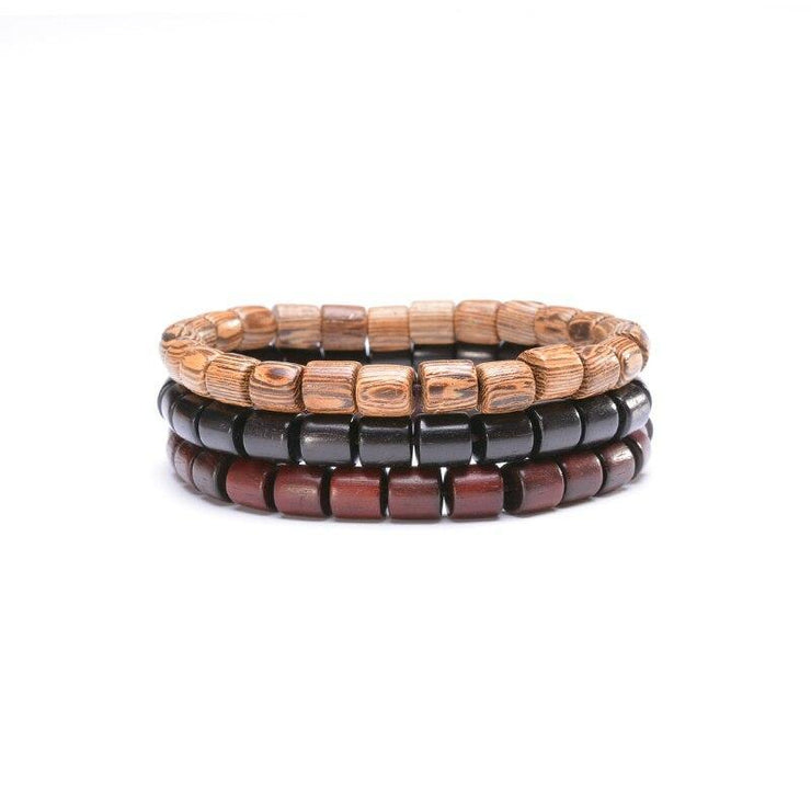 BRACELET EN BOIS AFRICAIN - (PERLES)
