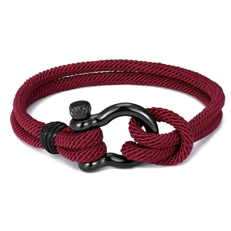 bracelet homme manille bordeaux