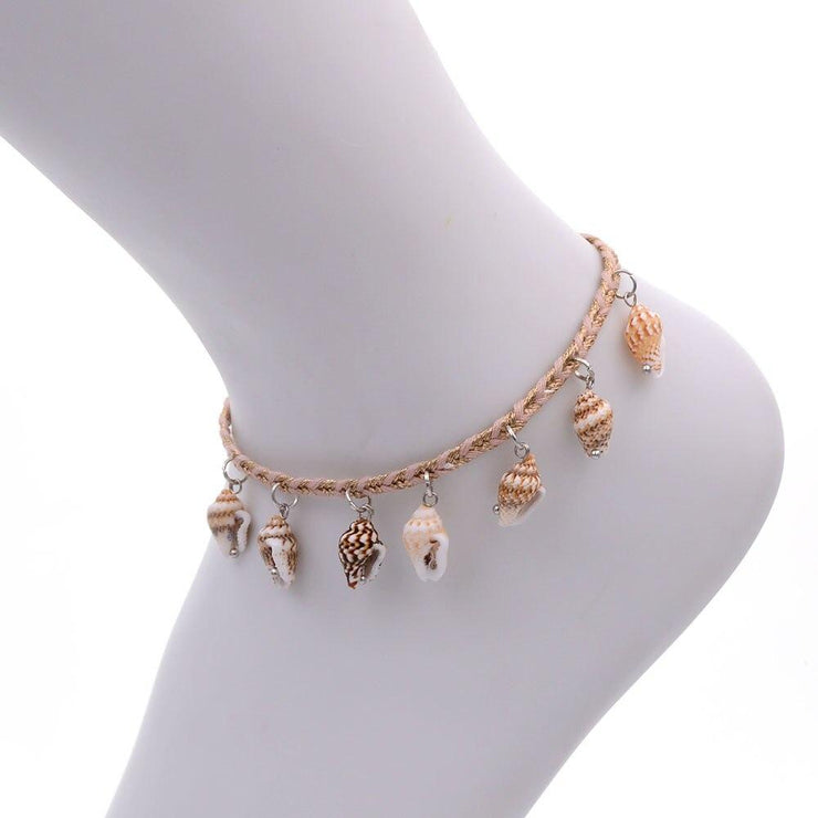 bracelet de cheville coquillage tendance