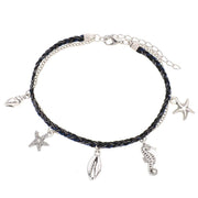 bracelet cheville corde noir