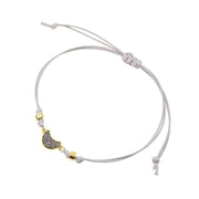 bracelet cheville cordon gris