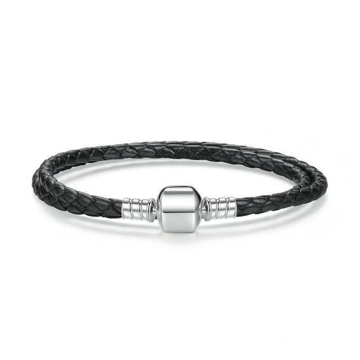 bracelet cuir double tour femme noir