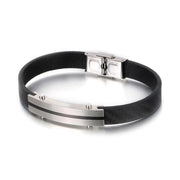 bracelet pour homme en cuir noir