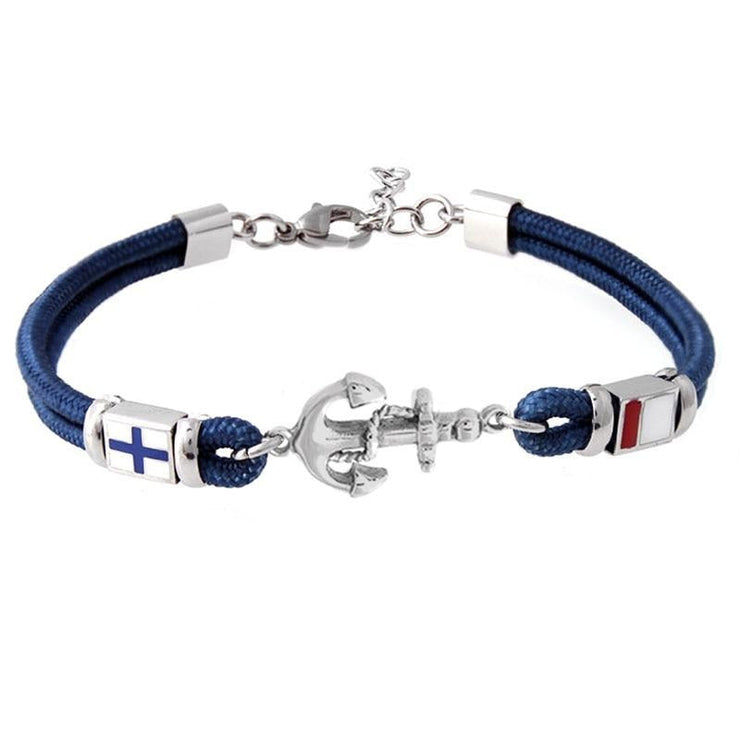 bracelet ancre pour homme bleu