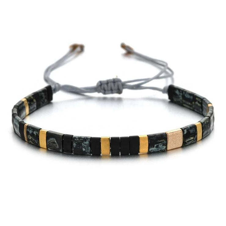 bracelet homme cordon miyuki noir