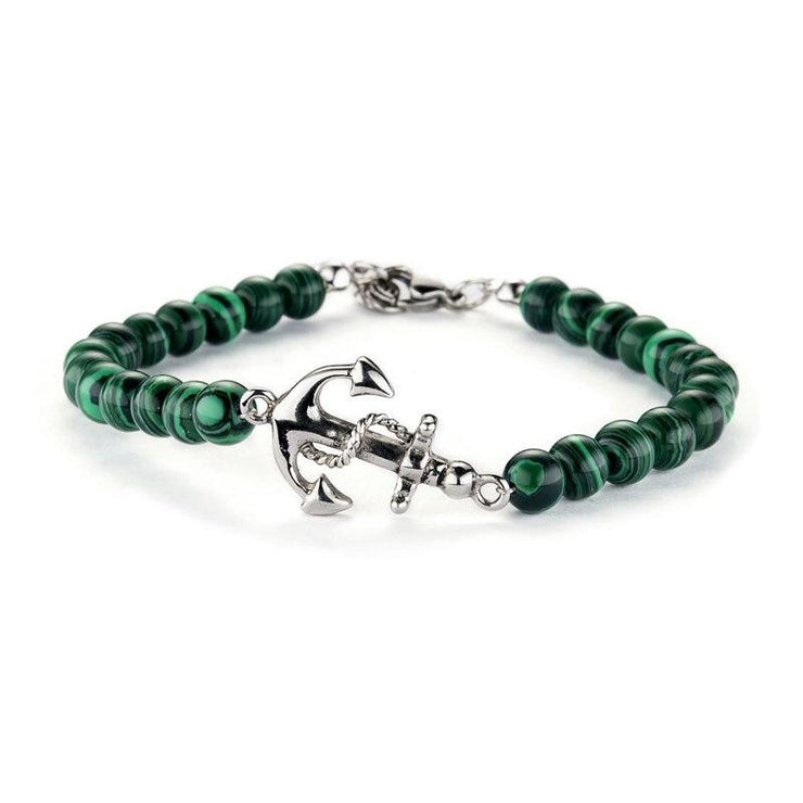 bracelet homme ancre bateau vert