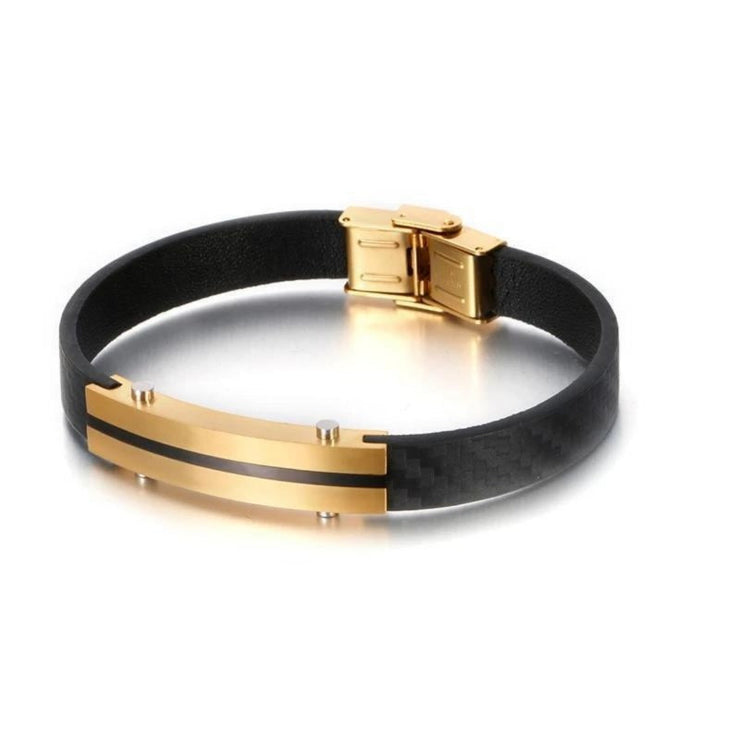 bracelet homme en cuir noir tendance
