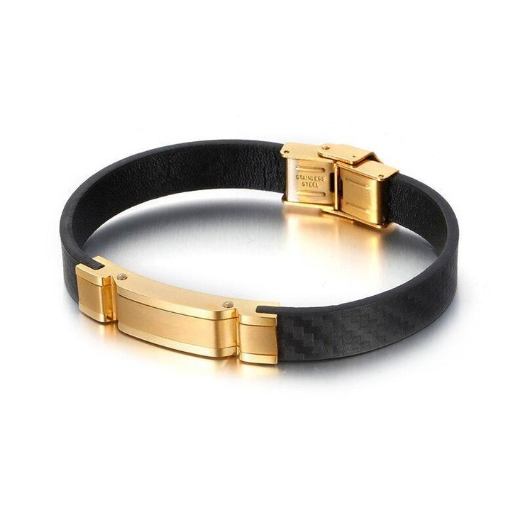 bracelet cuir homme or