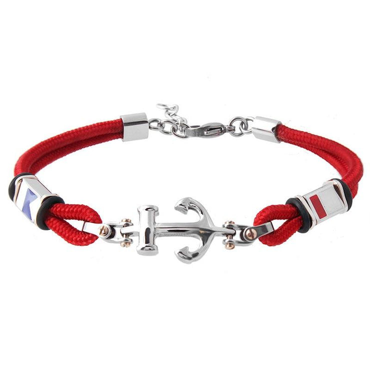 bracelet ancre pour homme rouge