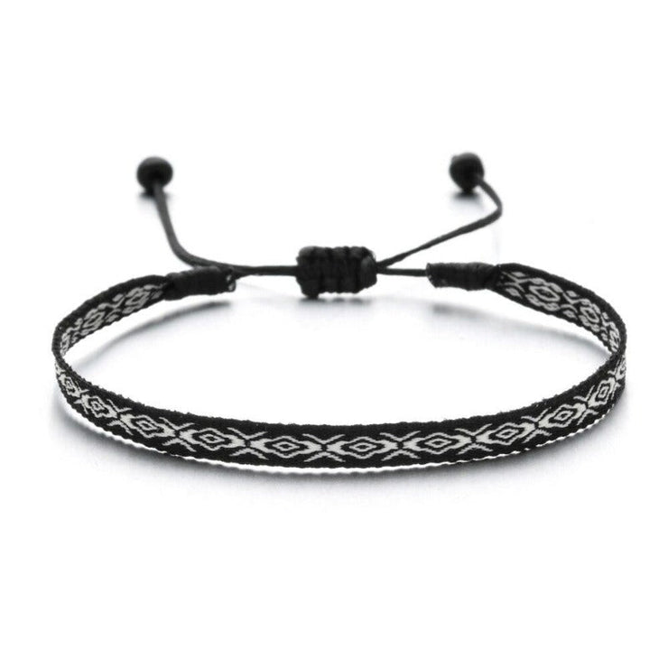 bracelet avec fil coton noir