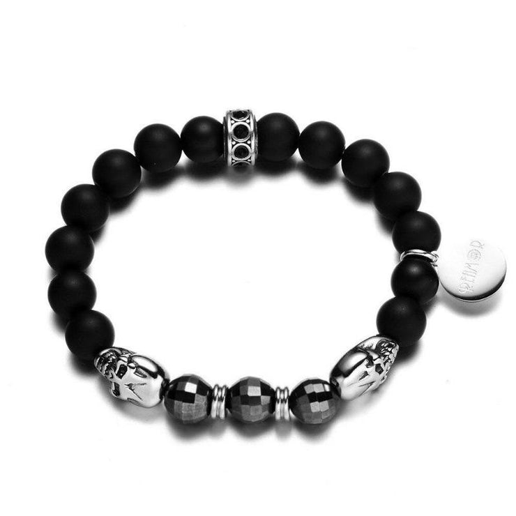 bracelet homme perle onyx noire