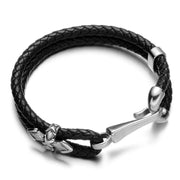 bracelet homme cuir tressé croix