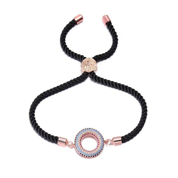bracelet cordon noir femme breloque