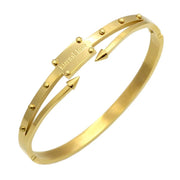 bracelet acier femme jonc doré