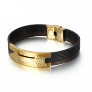 bracelet homme acier et cuir
