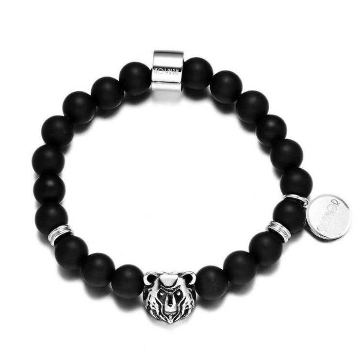 bracelet homme perles noires tendance