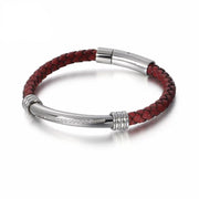 bracelet pour homme en cuir rouge