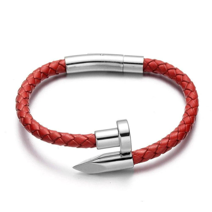 bracelet homme cuir pas cher rouge