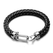 bracelet cuir homme artisanal noir et blanc