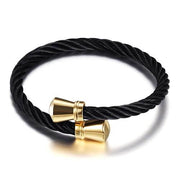 bracelet acier noir femme tendance