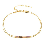 bracelet fin doré avec perle pour femme 