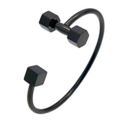 bracelet acier jonc ouvert femme noir