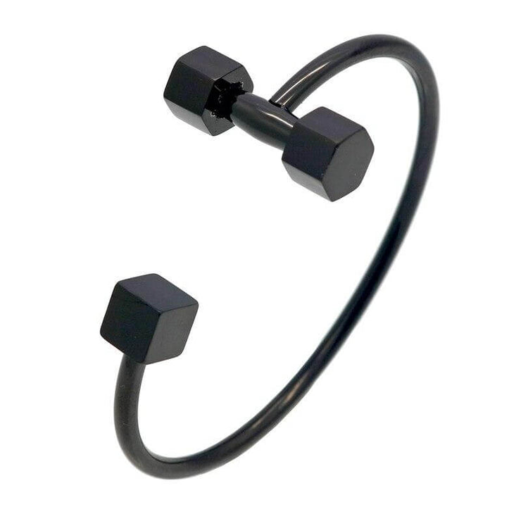 bracelet acier jonc ouvert femme noir