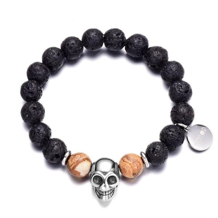 bracelet homme perle de lave tendance