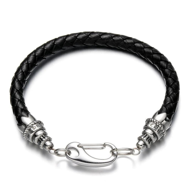 BRACELET EN CUIR POUR HOMME - (ACIER)