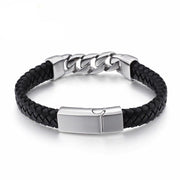 BRACELET CUIR ET ARGENT HOMME