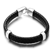 BRACELET CUIR ET ACIER HOMME