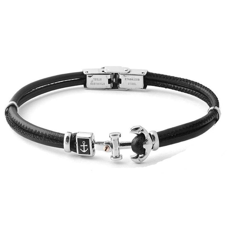 bracelet ancre noir pour homme