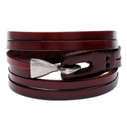 bracelet cuir plat homme marron