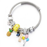 bracelet acier femme charms pas cher