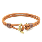 BRACELET EN CUIR HOMME ANCRE - (MARINE)