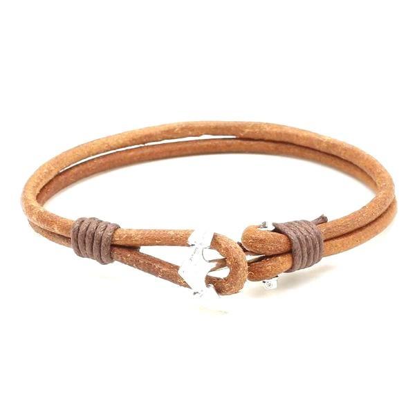 BRACELET EN CUIR HOMME ANCRE - (MARINE)