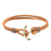 BRACELET EN CUIR HOMME ANCRE - (MARINE)