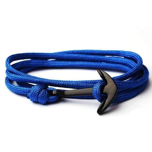 bracelet avec une ancre pour homme bleu