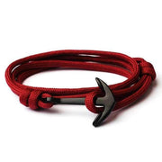 bracelet avec une ancre pour homme bordeaux