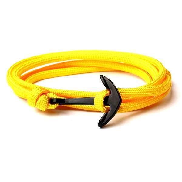 bracelet avec une ancre pour homme jaune