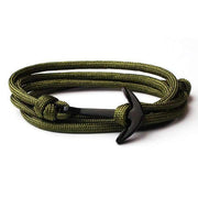 bracelet avec une ancre pour homme kaki