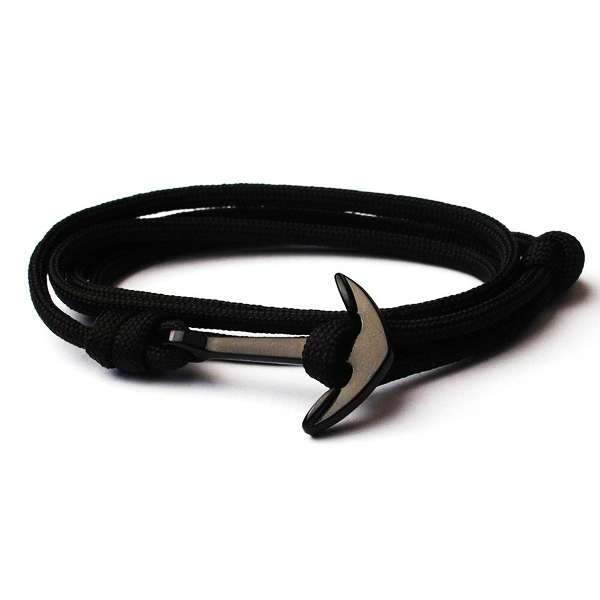 bracelet avec une ancre pour homme noir