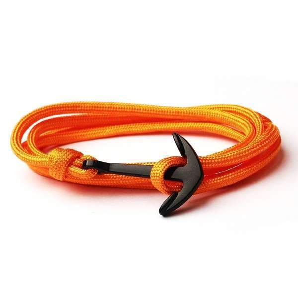 bracelet avec une ancre pour homme orange