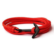 bracelet avec une ancre pour homme rouge