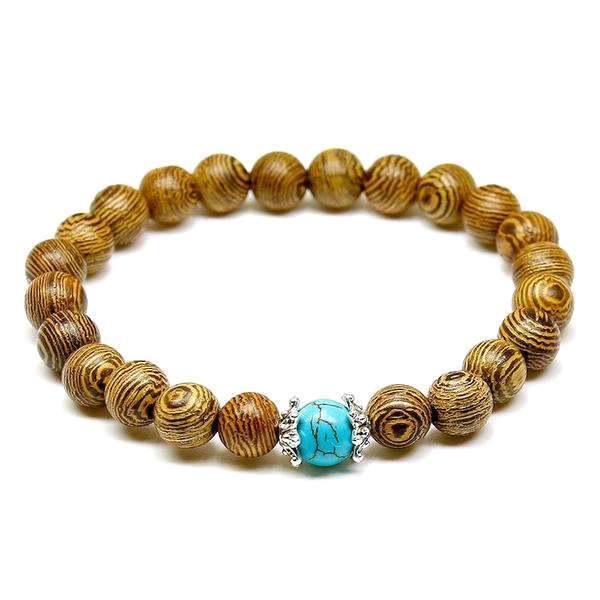 bracelet femme perle bois tendance