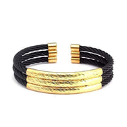 bracelet homme acier bicolore tendance